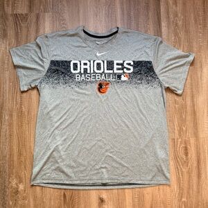 Baltimore Orioles Nike Dri Fit Tshirt Size Men's XXL Heather Gray Baseball Shirt